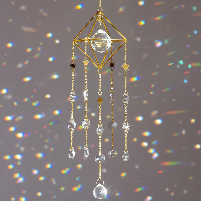 Sun Catchers with Crystals - Reflect Sunlight & Cast Rainbow Prisms Everywhere - Hanging Crystal Suncatcher for Window - Crystal Sun Catchers Indoor Window - Hanging Crystals for Decoration