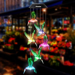 Hummingbird Solar Wind Chimes Outdoor Color Changing LED Solar Chimes Light Birthday Gifts for Women Garden Gifts for Mom Grandma Mothers Day Memorial Wind Chimes