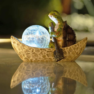 Garden Statue of Turtle,Garden Decor Turtle Figurine,Turtle Outdoor Statue,Solar Turtle Decor for Patio,Balcony,Yard,Lawn Ornament,Perfect Garden Gift