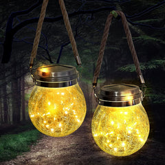 Solar Lantern,  2 Pack 30 LED Halloween Christmas Outdoor Hanging Lanterns Waterproof Solar Lights Garden Decor Decorative Backyard Solar Lanterns for Backyard Fence Pathway (Warm Light)