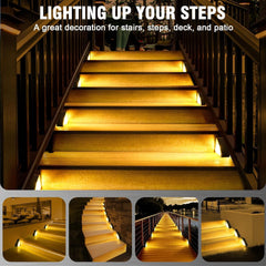 NIORSUN Solar Step Lights for Outside,6 Pack Warm White Solar Stair Lights Outdoor Waterproof IP67 Auto On Off,Solar Lights for Steps,Stair,Patio,Yard,Porch,Front,Door,Side Wlak,Home Decor.