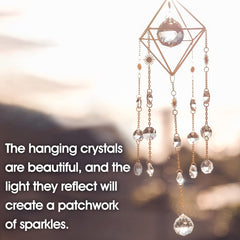 Sun Catchers with Crystals - Reflect Sunlight & Cast Rainbow Prisms Everywhere - Hanging Crystal Suncatcher for Window - Crystal Sun Catchers Indoor Window - Hanging Crystals for Decoration