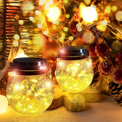 Solar Lantern,  2 Pack 30 LED Halloween Christmas Outdoor Hanging Lanterns Waterproof Solar Lights Garden Decor Decorative Backyard Solar Lanterns for Backyard Fence Pathway (Warm Light)