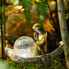 Garden Statue of Turtle,Garden Decor Turtle Figurine,Turtle Outdoor Statue,Solar Turtle Decor for Patio,Balcony,Yard,Lawn Ornament,Perfect Garden Gift