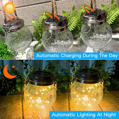 Solar Lantern,  2 Pack 30 LED Halloween Christmas Outdoor Hanging Lanterns Waterproof Solar Lights Garden Decor Decorative Backyard Solar Lanterns for Backyard Fence Pathway (Warm Light)