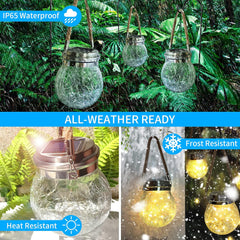 Solar Lantern,  2 Pack 30 LED Halloween Christmas Outdoor Hanging Lanterns Waterproof Solar Lights Garden Decor Decorative Backyard Solar Lanterns for Backyard Fence Pathway (Warm Light)