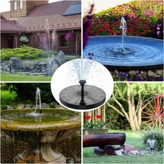 2.5W Solar Bird Bath Fountain Pump, Solar Fountain Pump for Bird Bath with 6 Nozzles, 6.7" Solar Powered Water Fountain Pump for Garden, Ponds, Pool, Fish Tank, Aquarium and Outdoor